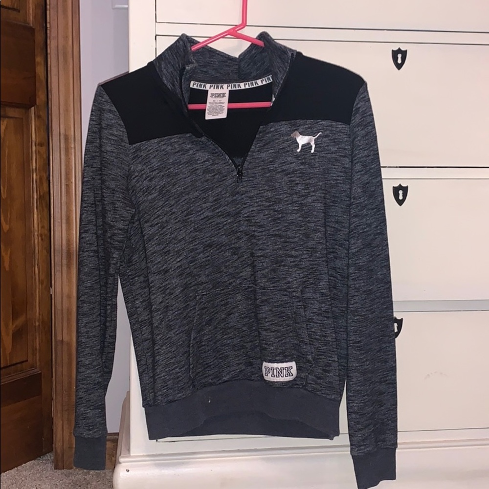 Pink quarter zip sweatshirt